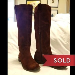 *SOLD*SOLD*SOLD*SOLE SOCIETY Brown Suede 18" Tall Round Toe Side